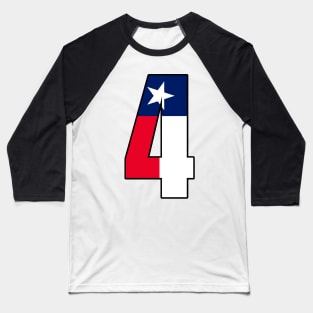 Number 4 Texas Flag Baseball T-Shirt